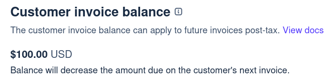 An image from Stripe showing this promotion entered in for a customer.