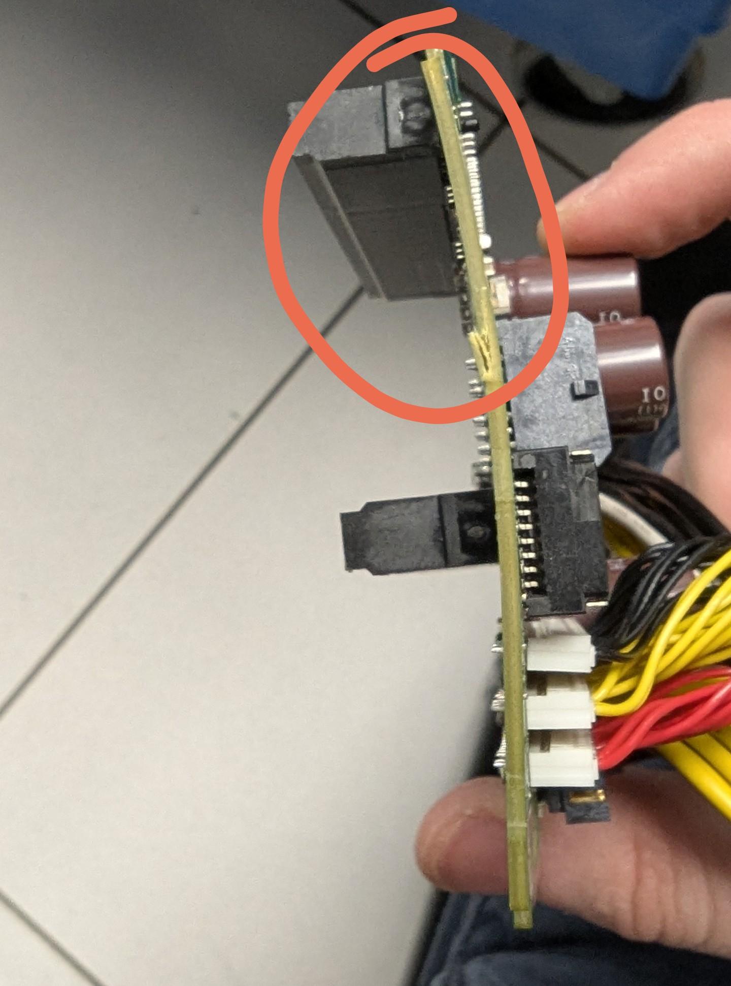 A bent power distribution board.